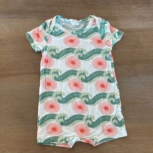 Kate Quinn Green and Red Floral Baby Romper